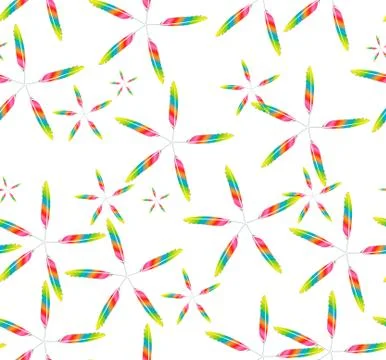 Stars feather seamless pattern Stock Illustration