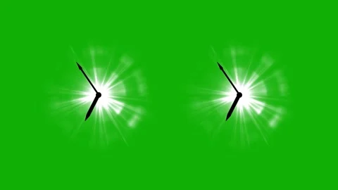 Stars flickering behind the clock hands on green screen Stock Footage 340263241
