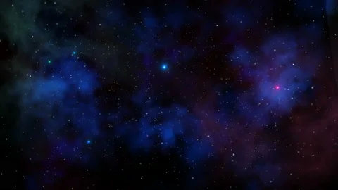 Stars fly past on a background of clouds and gas in space Stock Footage 91661281