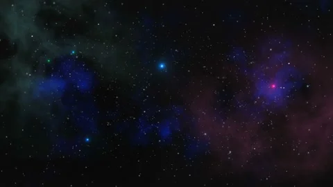 Stars fly past on a background of clouds and gas in space Stock Footage 91984750