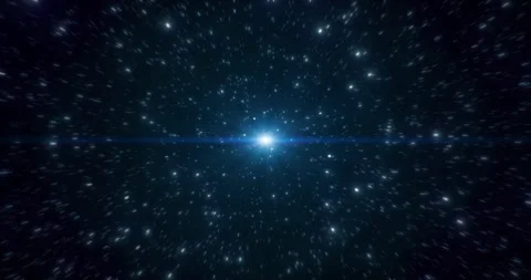 Stars flying through space bright sun Video stock 342740247