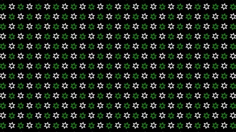 Stars green and white pattern seamless animated rotating motion abstract Stock Footage 293149891