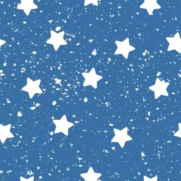 Stars grunge vector seamless pattern Stock Illustration