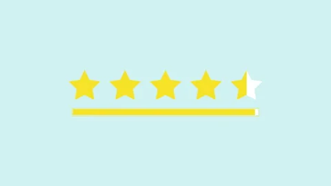 Stars icon rate with progress bar 2d animation with Alpha Matte Stock Footage 345859000