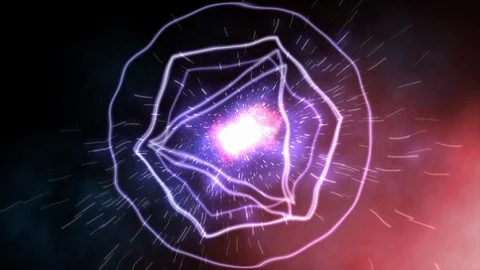 Stars logo opener with Cosmic explosions and Hyper jump into another galaxy. Stock Footage