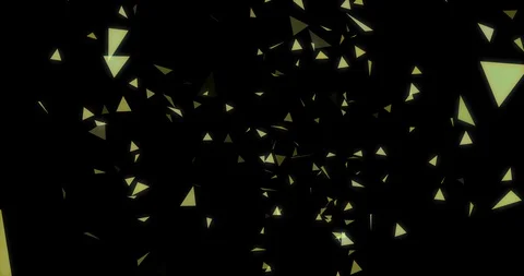 Stars, many animated triangular gold graphics on a black background. Stock Footage 124763536