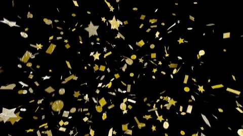 Stars mixed confetti with alpha Stock Footage 87153083