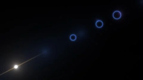 Stars move in dark space with bright light in background Stock Footage 339513476