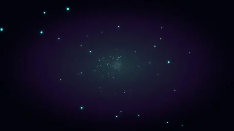 Stars move in a dark space with glowing particles and light effects Stock Footage 337926320