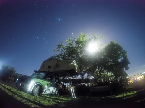 Stars moving over the tree timelapse Stock Footage 70828214
