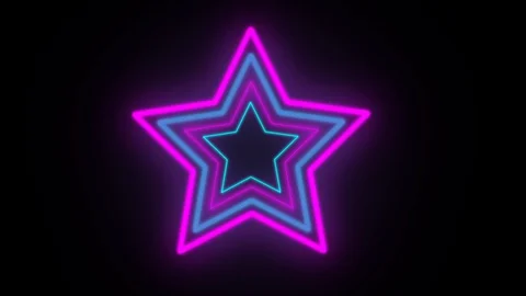 Stars Neon Blinking Animation Video stock 128445898