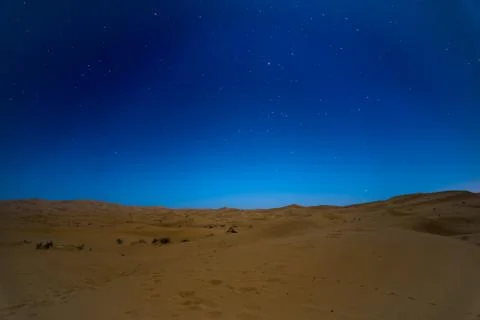 Stars at night over the dunes, Morocco Stock Photos