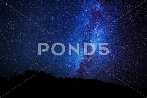 Stars in the night sky, milky way galaxy Stock Photos