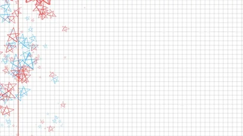 The stars on the notebook background are handwritten. The stars hover on the Stock Footage 107664352