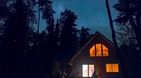 Stars over the Cabin Video stock 53341480