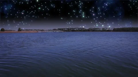 Stars Over River Timelapse Stock Footage 8396570