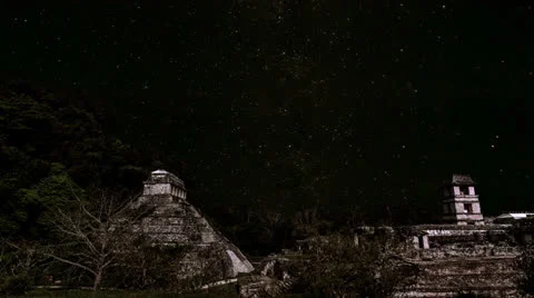 Stars Passing over Palenque Stock Footage 22748444