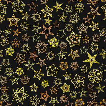 Stars Pattern from golden starry elements Illustrazione stock