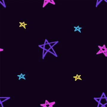 Stars pattern seamless background. multicolored graffiti stars Stock Illustration