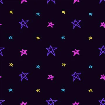 Stars pattern seamless background. multicolored graffiti stars Stock Illustration