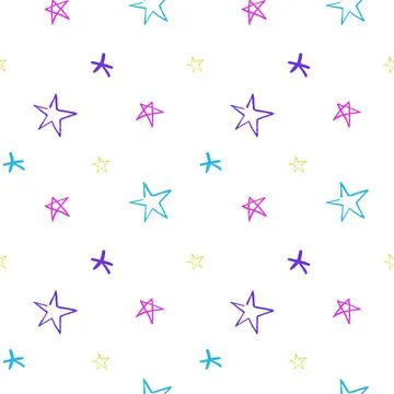 Stars pattern seamless background. multicolored graffiti stars Illustrazione stock