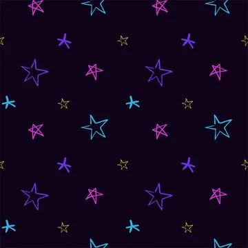 Stars pattern seamless background. multicolored graffiti stars Stock Illustration