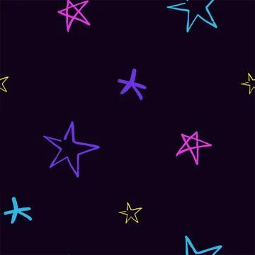 Stars pattern seamless background. multicolored graffiti stars Stock Illustration