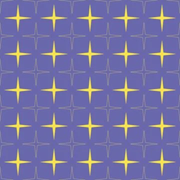Stars pattern seamless background of yellow and lilac color Stock Illustration