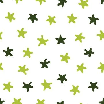 Stars pattern. Seamless vector illustration. Light green and green elements on a Stock Illustration