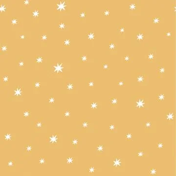 Stars pattern. Yellow seamless pattern decoreted cute simple stars kids, nursery Stock Illustration