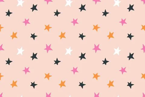 Stars pink seamless pattern design for background, wallpaper, printing, textile Stock Illustration