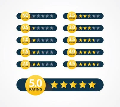 Stars Rating Set Stock Illustration