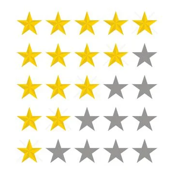 Stars rating. Vector five star. Rate design. Illustration in flat style. Vect Stock Illustration