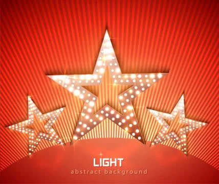 Stars retro light banner. Stock Illustration