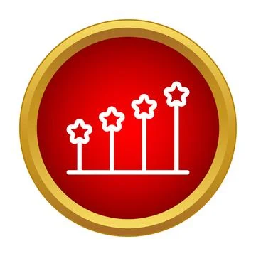 Stars rising chart showing rating and progress growth Ilustración de archivo