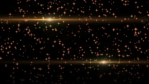 Stars rotating around two horizontal rays of golden light 動画素材 91158756
