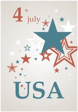 Stars in scattered vector poster. Stock Illustration
