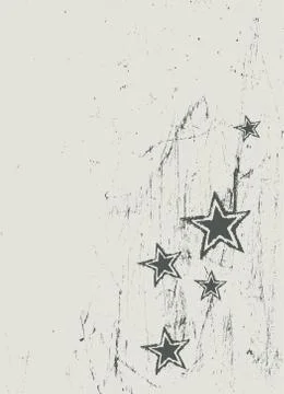 Stars on scratched beige texture. vector Stock Illustration