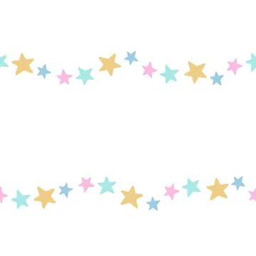 Stars. Seamless horizontal border. Repeating vector pattern. Stock Illustration