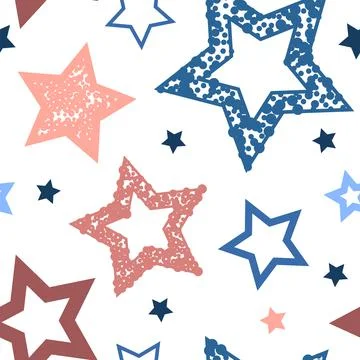 Stars seamless pattern. Design for fabric, wrapping paper, background, wallpa Illustrazione stock