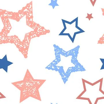 Stars seamless pattern. Design for fabric, wrapping paper, background, wallpa Stock Illustration