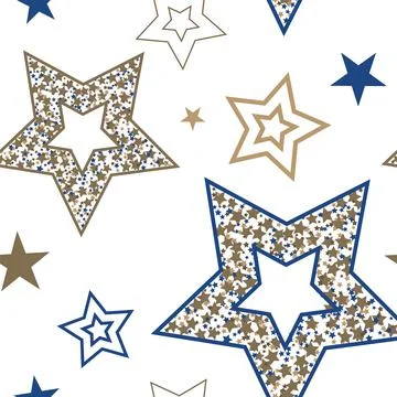 Stars seamless pattern. Design for fabric, wrapping paper, background, wallpa Stock Illustration