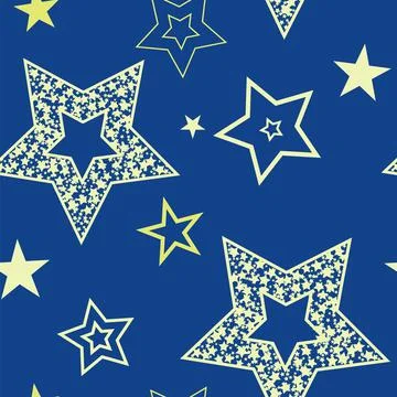 Stars seamless pattern. Design for fabric, wrapping paper, background, wallpa Stock Illustration