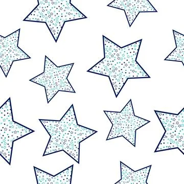 Stars seamless pattern. Design for fabric, wrapping paper, background, wallpa Stock Illustration
