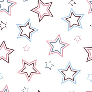 Stars seamless pattern. Design for fabric, wrapping paper, background, wallpa Stock Illustration