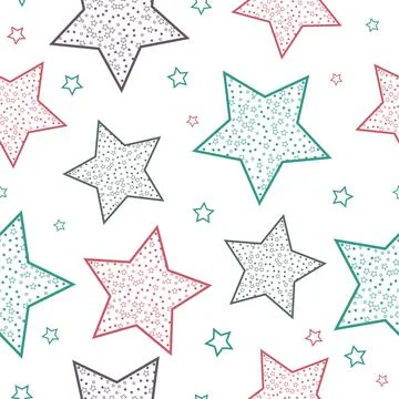 Stars seamless pattern. Design for fabric, wrapping paper, background, wallpa Illustration