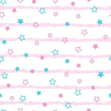 Stars seamless pattern. Design for fabric, wrapping paper, background, wallpa Stock Illustration