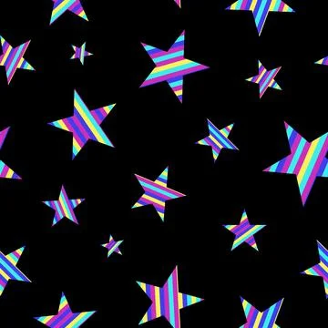 Stars seamless pattern. Geometric shapes. Stripes. Stock Illustration