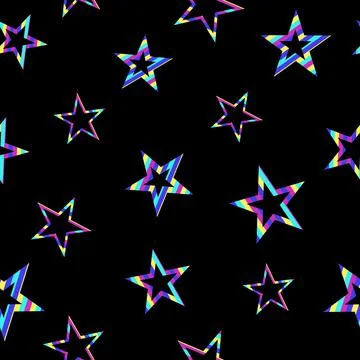 Stars seamless pattern. Geometric shapes. Stripes. Stock Illustration
