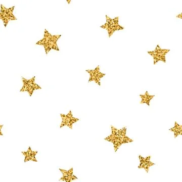 Stars seamless pattern gold Stock Illustration